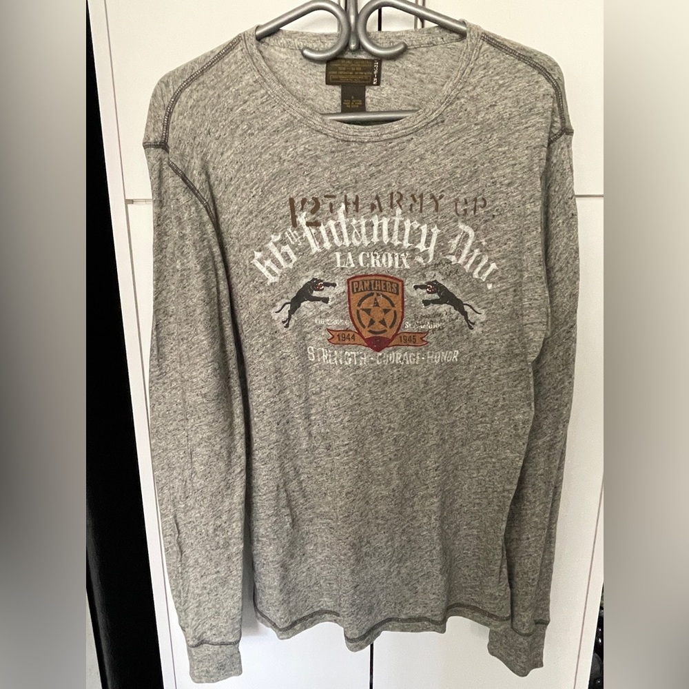 Men’s Grey Lucky Brand Long Sleeve Light Shirt Size Small S